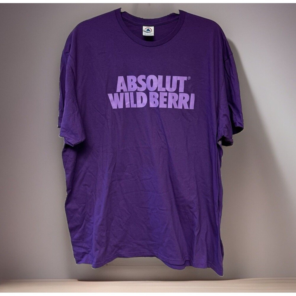 Absolut Wild Berri Vodka Graphic T Shirt Adult 2XL Purple 100% Cotton